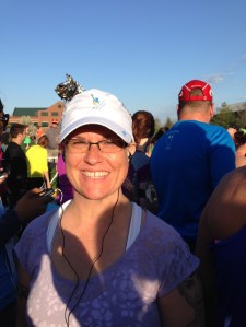 Big smile at the start line - I was excited to run!
