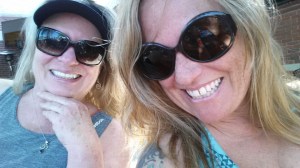 Bev and me, sporting our big shades, after the race.